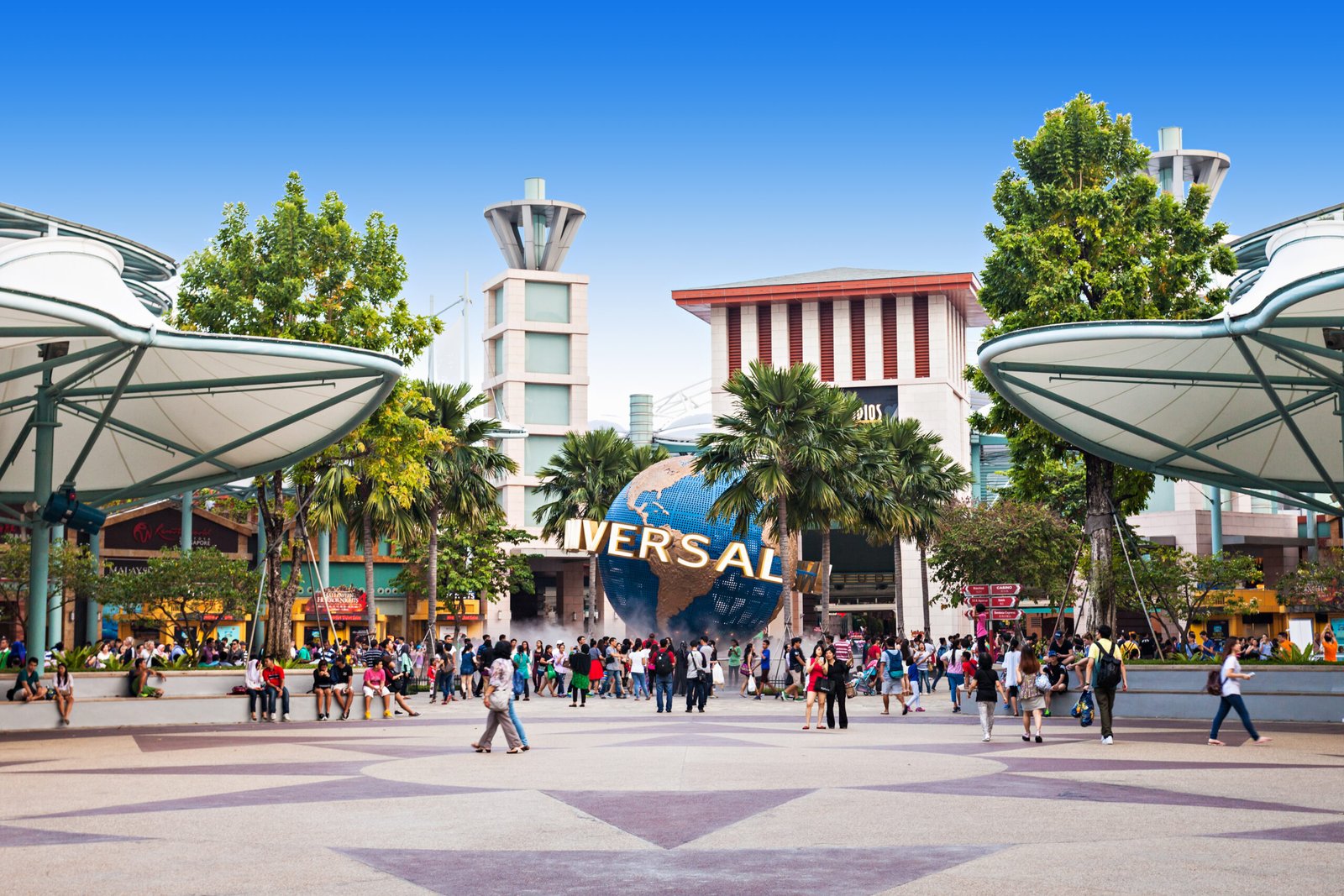 SINGAPORE - OCTOBER 17, 2014: Universal Studios Singapore is a theme park located within Resorts World Sentosa on Sentosa Island, Singapore.