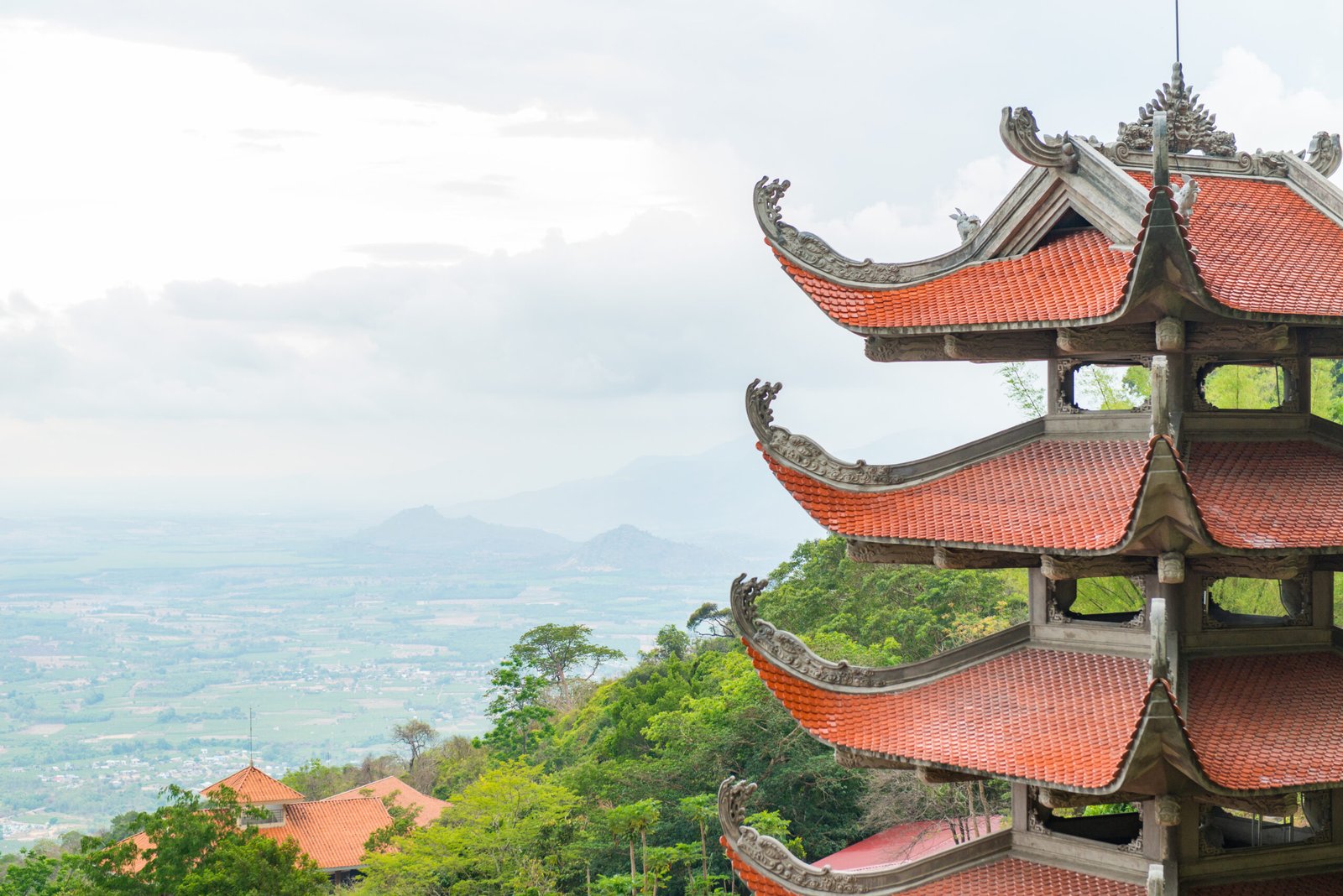 Traditional asian buddhist pagoda temple in Vietnam